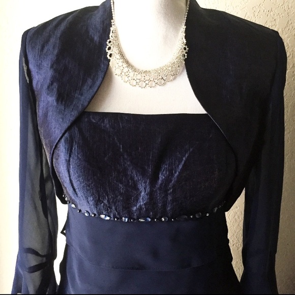 NWT Tiered Cocktail Dress with Jacket Sz 8 Petite. - Picture 2 of 8